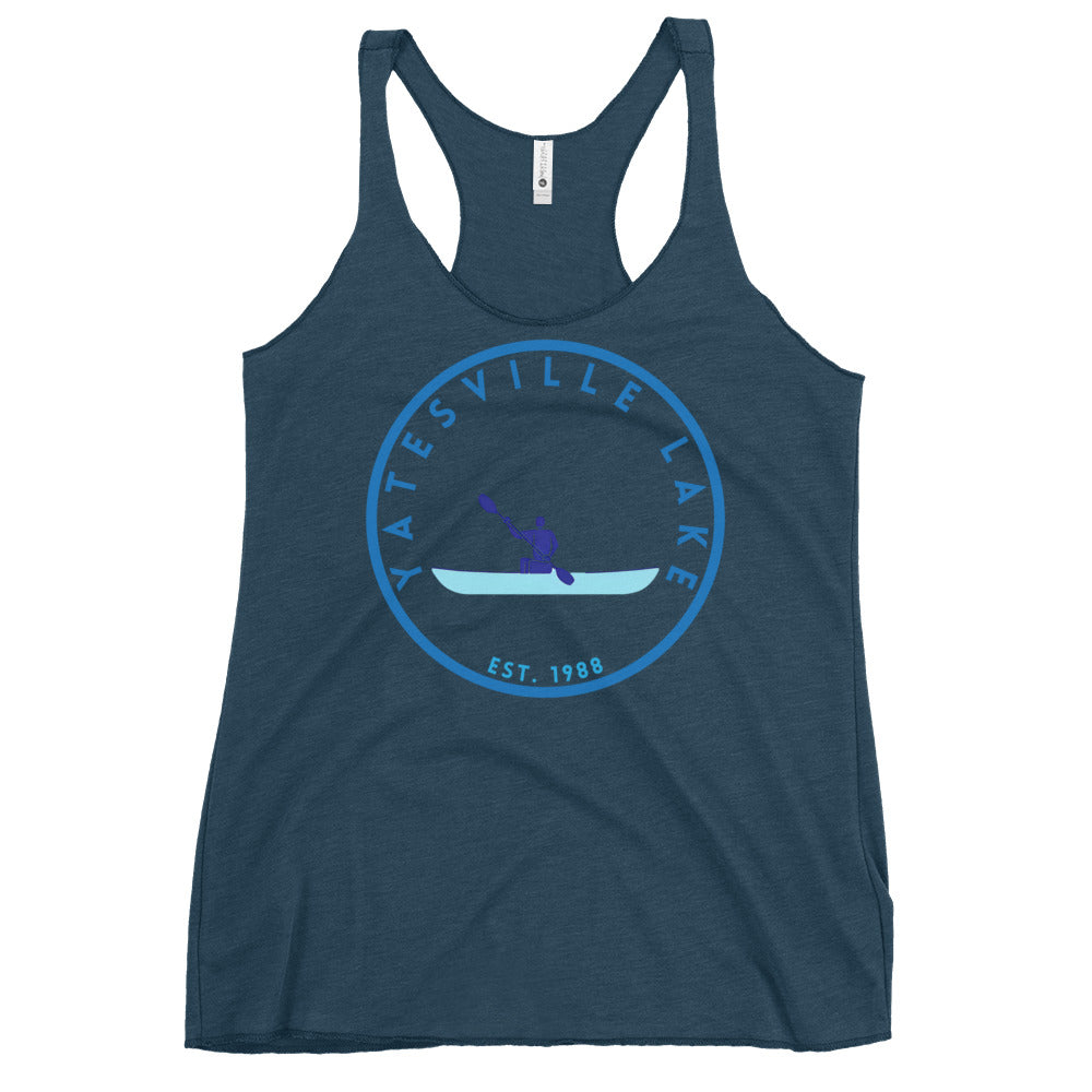 Lake Geneva Wisconsin Freshwater Kayak Women's Racerback Tank
