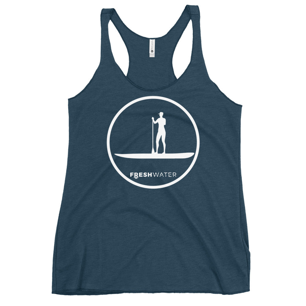 Freshwater Paddle BW Women's Racerback Tank