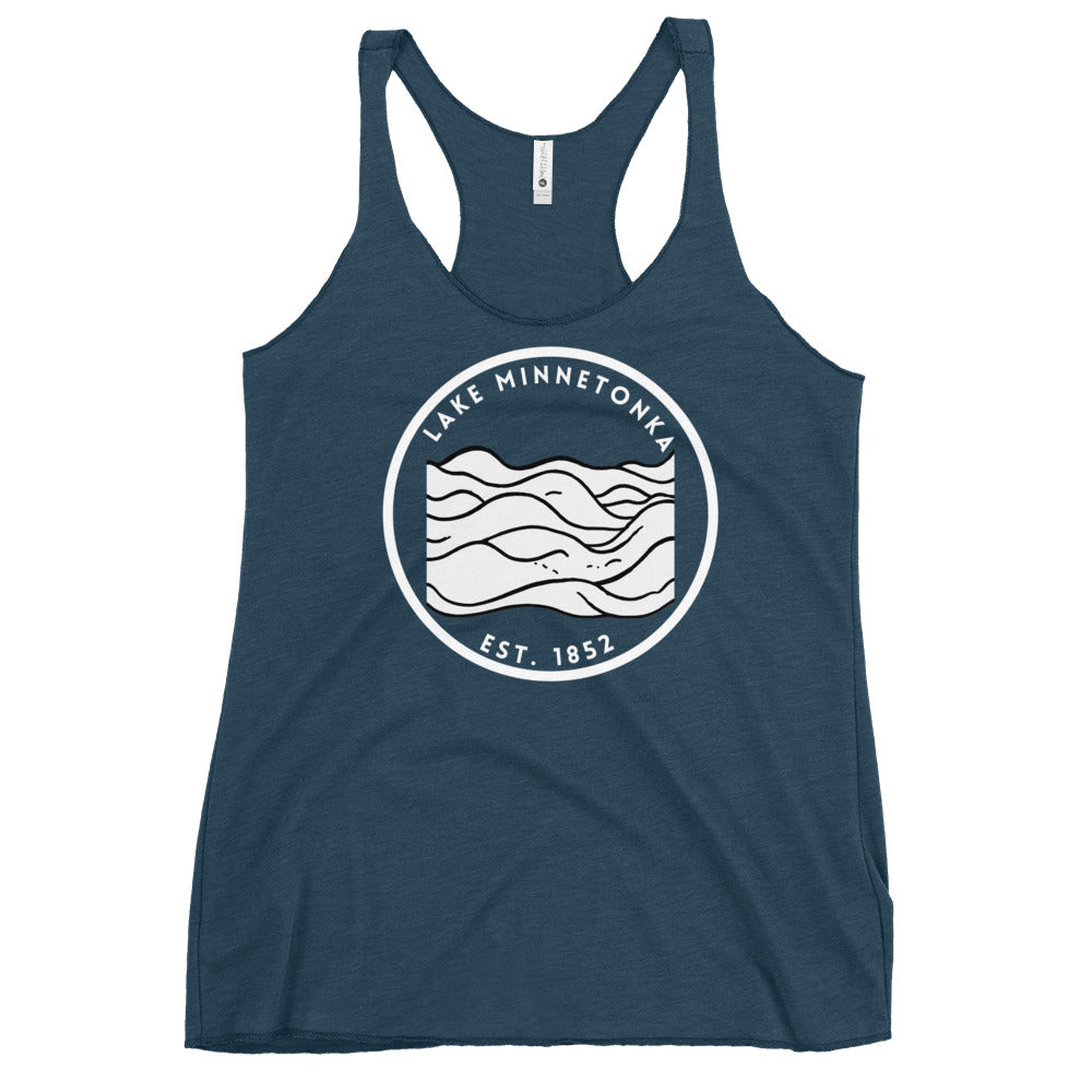 Lake Minnetonka Minneota Freshwater Waves BW Women's Racerback Tank