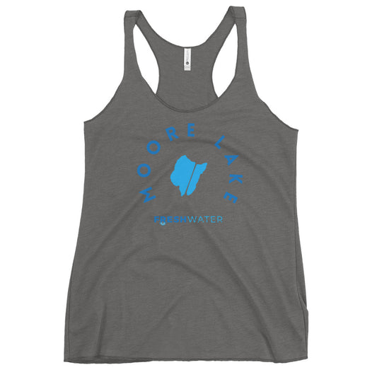 Moore Lake Minnesota Freshwater Blue Women's Racerback Tank