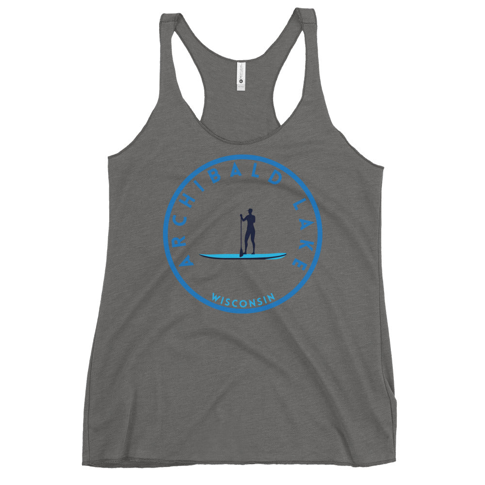 Archibald Lake Wisconsin Freshwater Paddle Women's Racerback Tank
