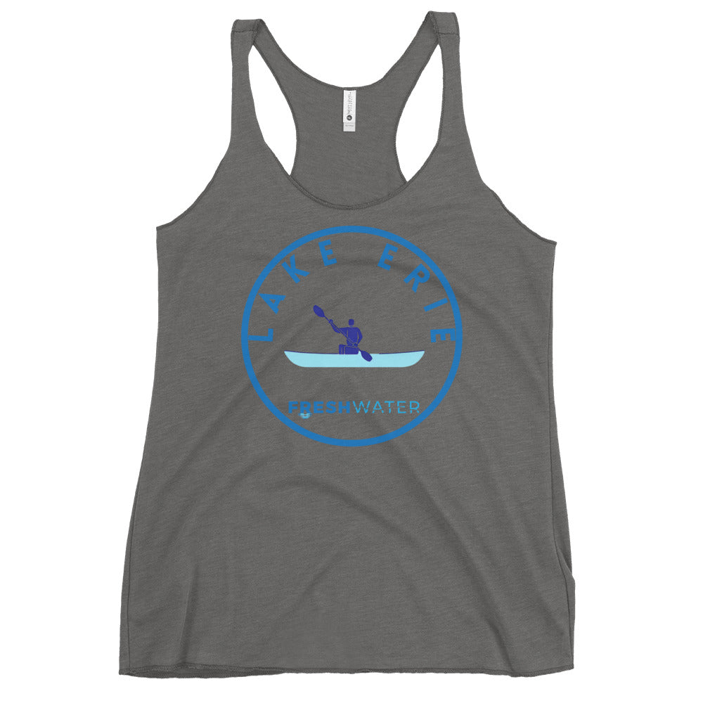 Lake Erie Great Lakes Freshwater Kayak Women's Racerback Tank