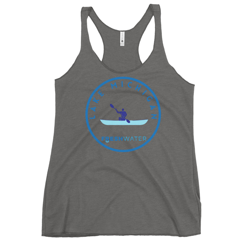 Lake Michigan Freshwater Kayak Women's Racerback Tank