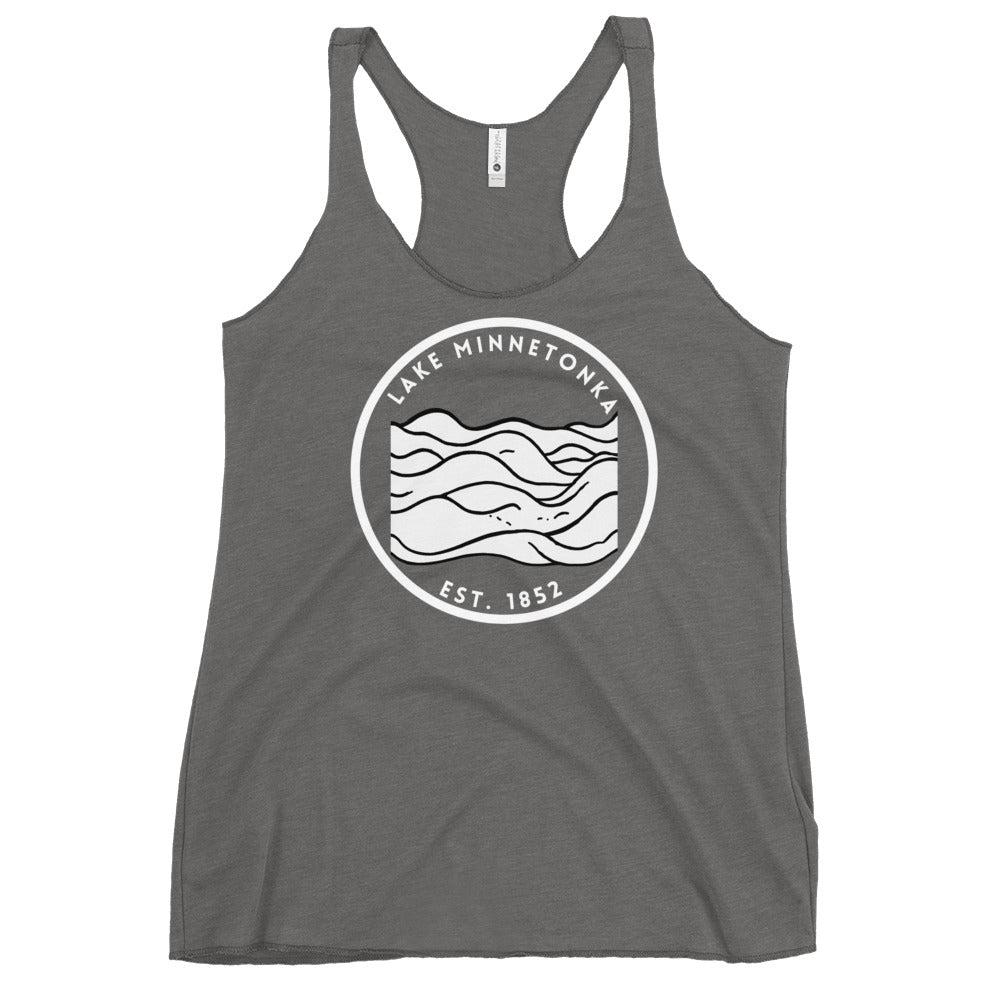 Lake Minnetonka Minneota Freshwater Waves BW Women's Racerback Tank