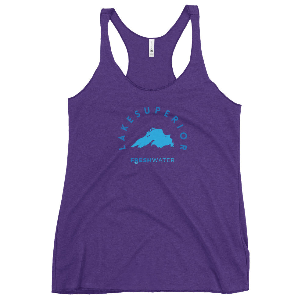 Lake Superior Freshwater Blue Women's Racerback Tank