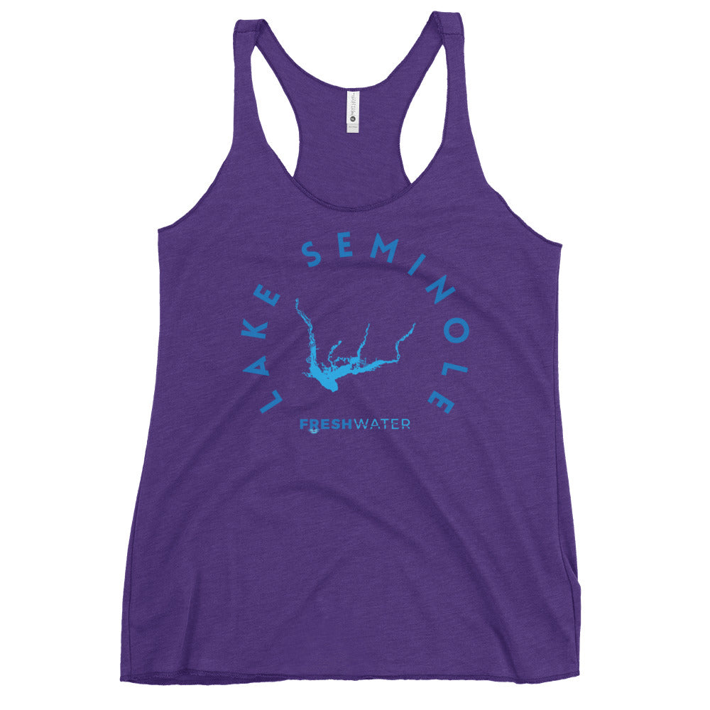 Lake Seminole Florida Freshwater Blue Women's Racerback Tank