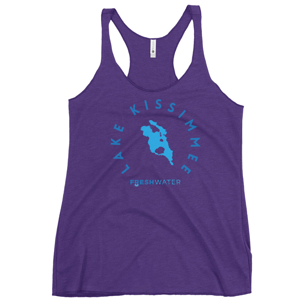 Lake Kissimmee Florida Freshwater Blue Women's Racerback Tank