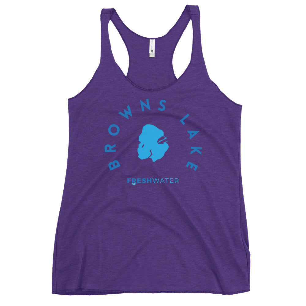 Browns Lake Wisconsin Freshwater B Women's Racerback Tank