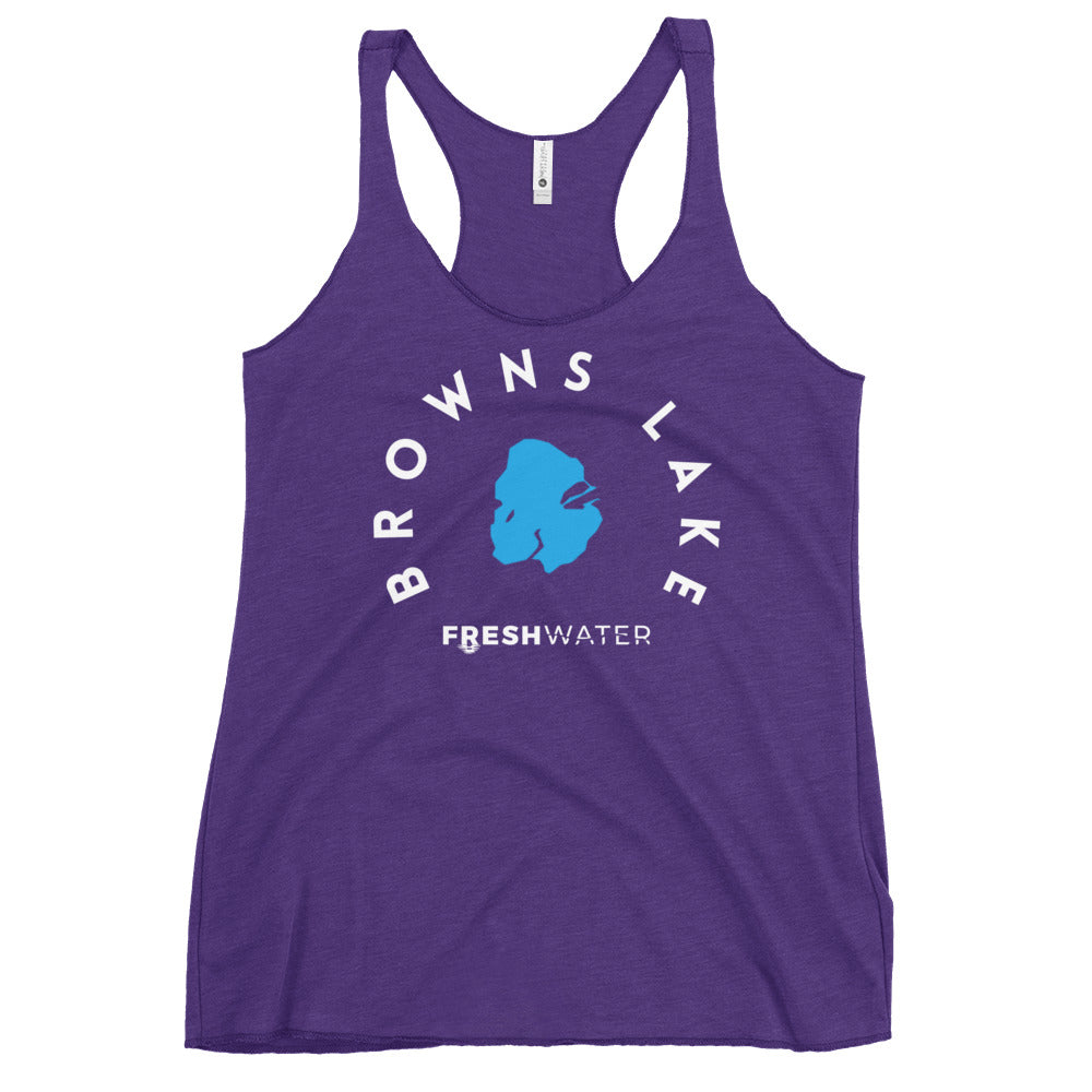 Browns Lake Wisconsin Freshwater WB Women's Racerback Tank