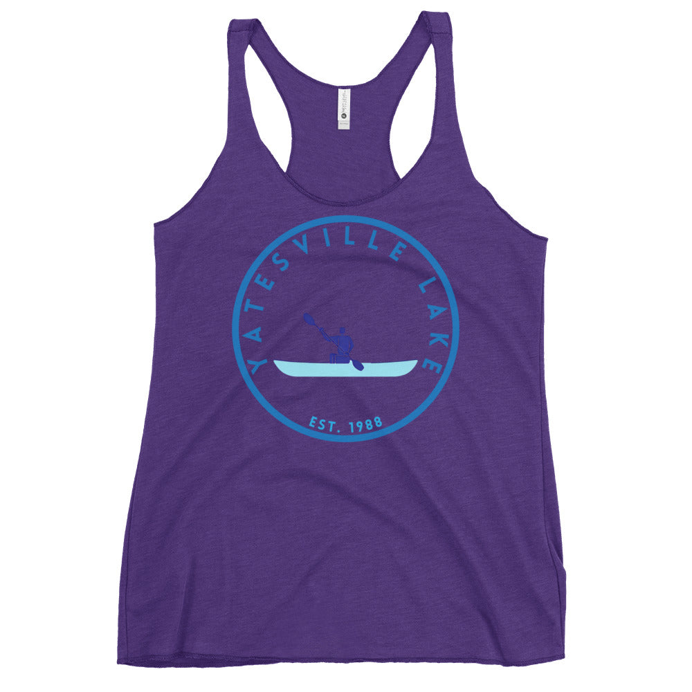 Yatesville Lake Kentucky Freshwater Kayak Women's Racerback Tank