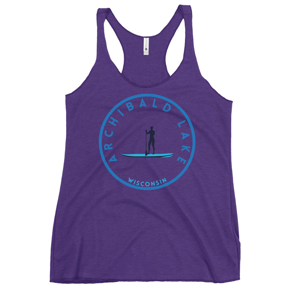 Archibald Lake Wisconsin Freshwater Paddle Women's Racerback Tank