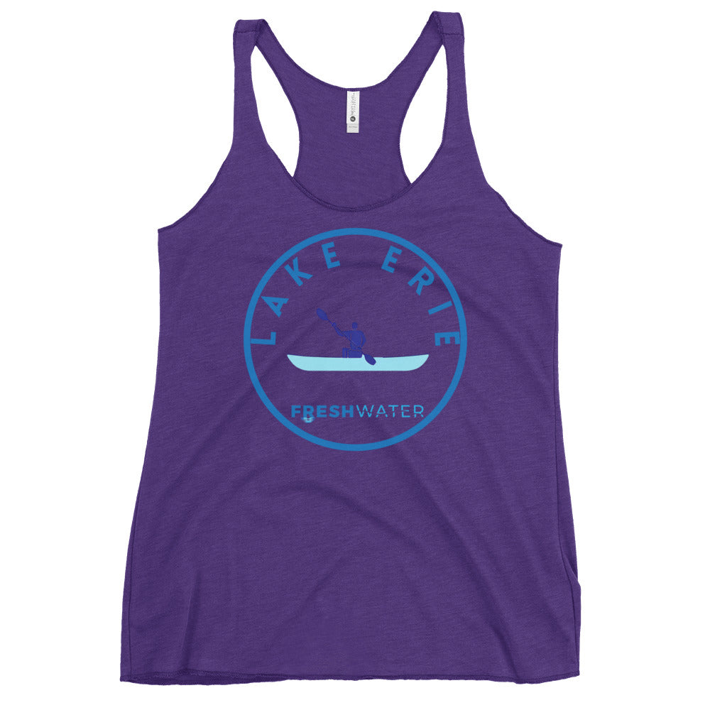 Lake Erie Great Lakes Freshwater Kayak Women's Racerback Tank