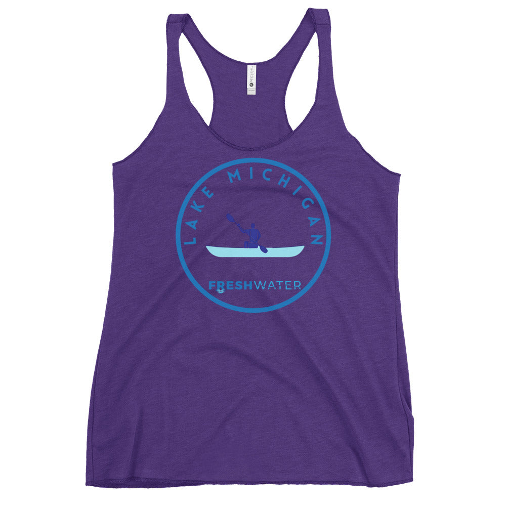 Lake Michigan Freshwater Kayak Women's Racerback Tank