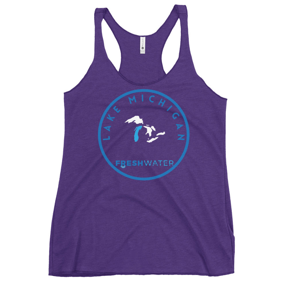 Lake Michigan Freshwater Great Lakes Women's Racerback Tank