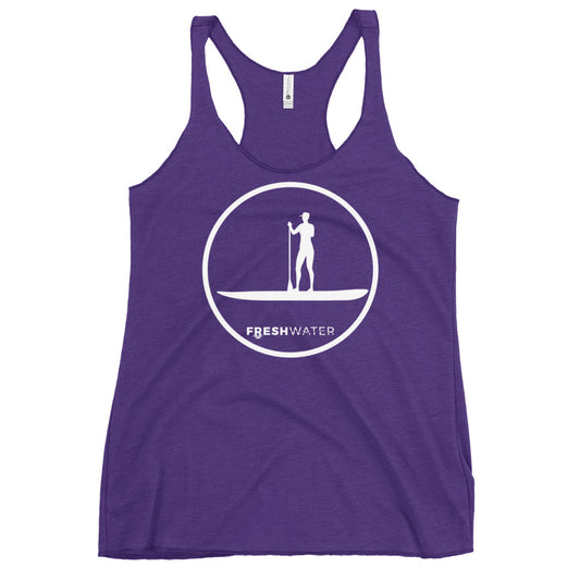 Freshwater Paddle BW Women's Racerback Tank