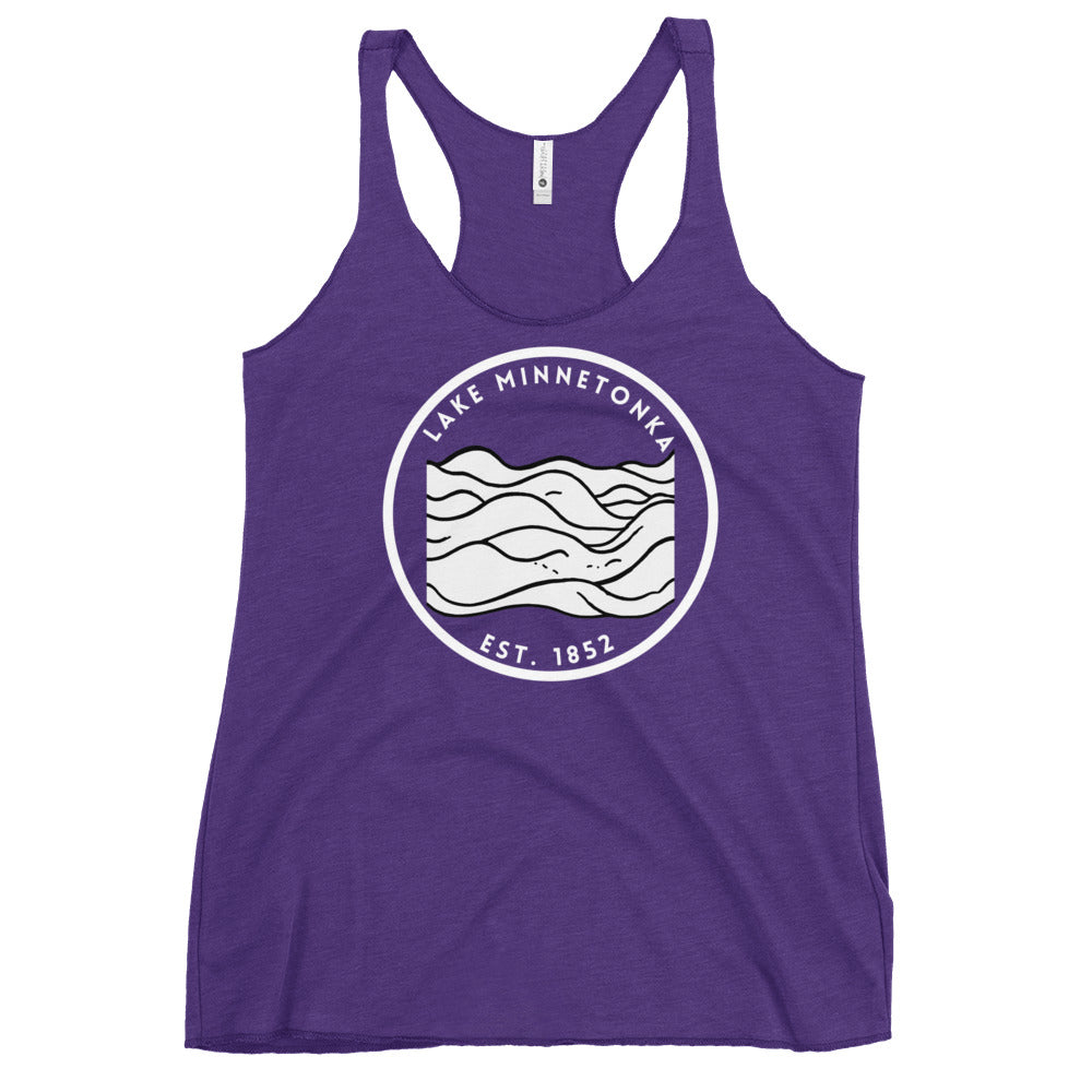 Lake Minnetonka Minneota Freshwater Waves BW Women's Racerback Tank