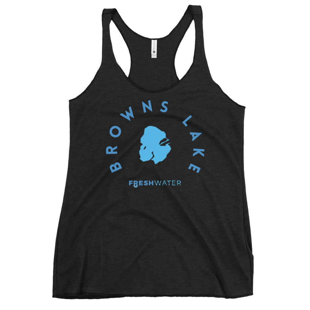 Browns Lake Wisconsin Freshwater B Women's Racerback Tank