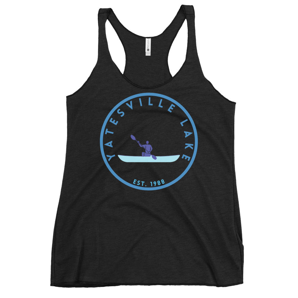 Yatesville Lake Kentucky Freshwater Kayak Women's Racerback Tank