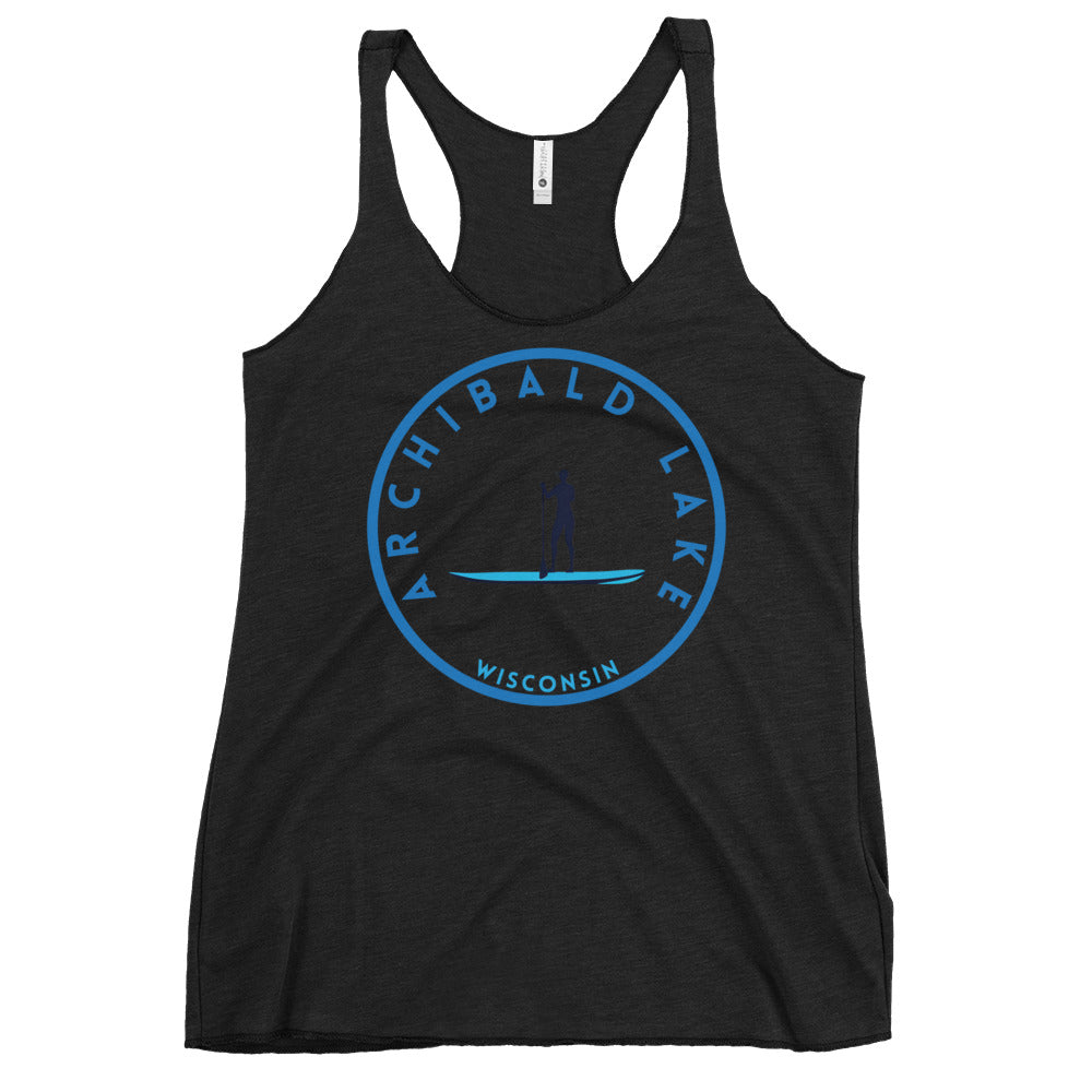 Archibald Lake Wisconsin Freshwater Paddle Women's Racerback Tank