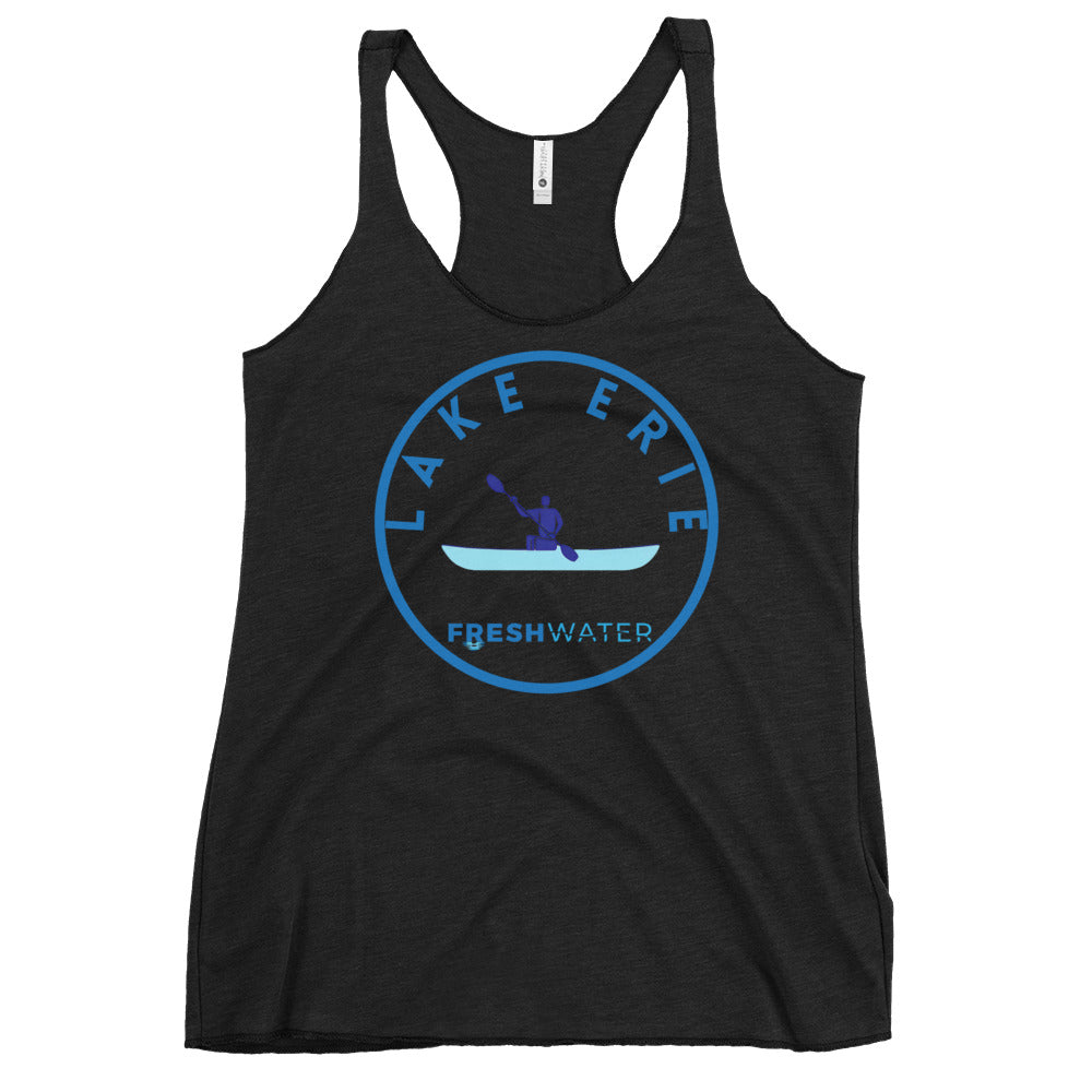 Lake Erie Great Lakes Freshwater Kayak Women's Racerback Tank