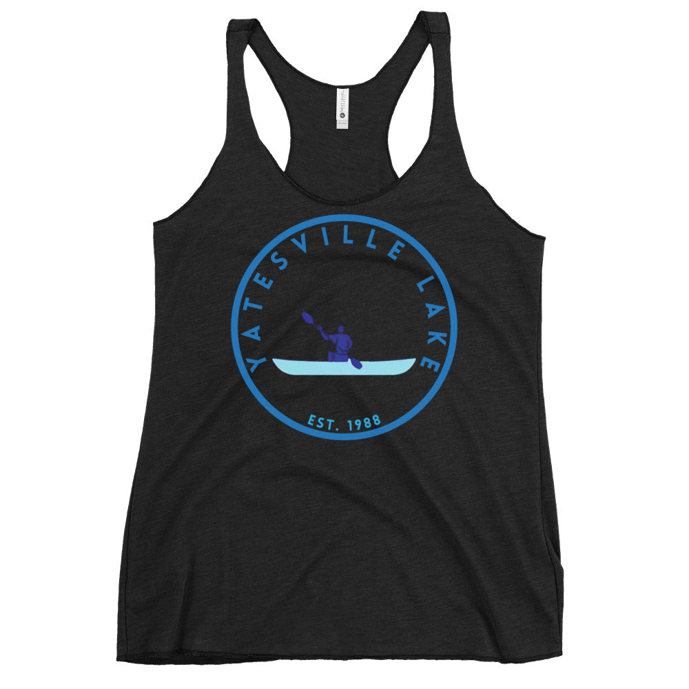 Lake Geneva Wisconsin Freshwater Kayak Women's Racerback Tank