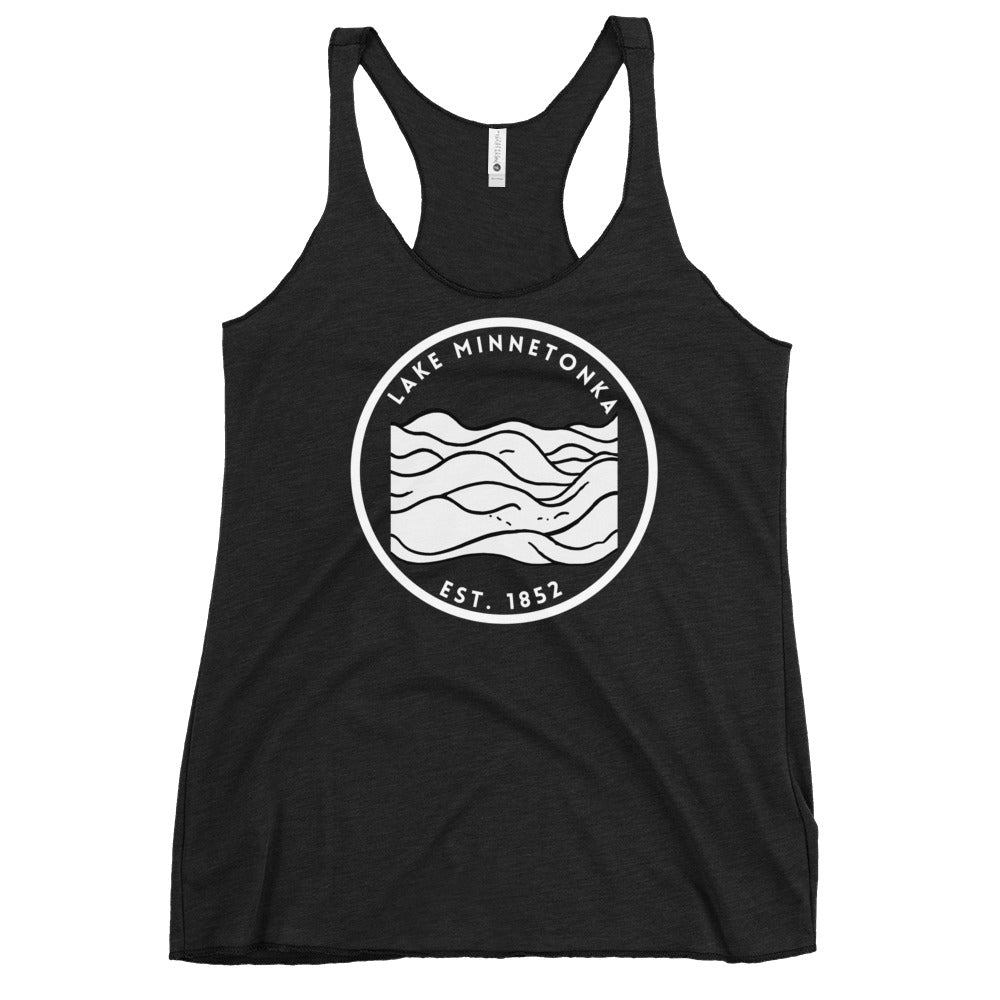 Lake Minnetonka Minneota Freshwater Waves BW Women's Racerback Tank