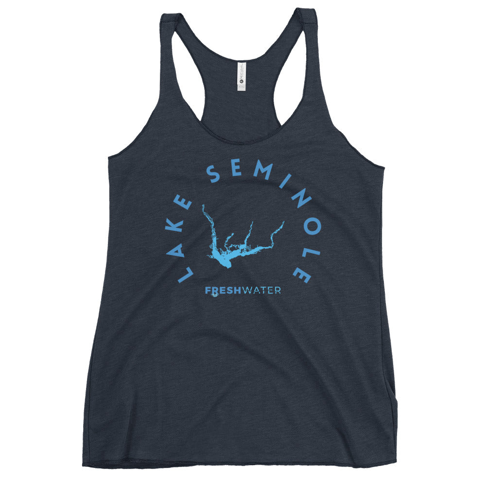 Lake Seminole Florida Freshwater Blue Women's Racerback Tank