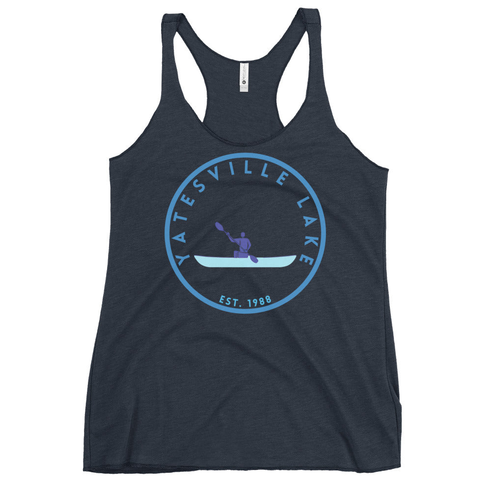 Yatesville Lake Kentucky Freshwater Kayak Women's Racerback Tank