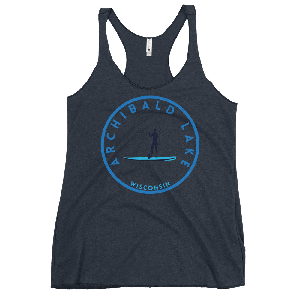 Archibald Lake Wisconsin Freshwater Paddle Women's Racerback Tank