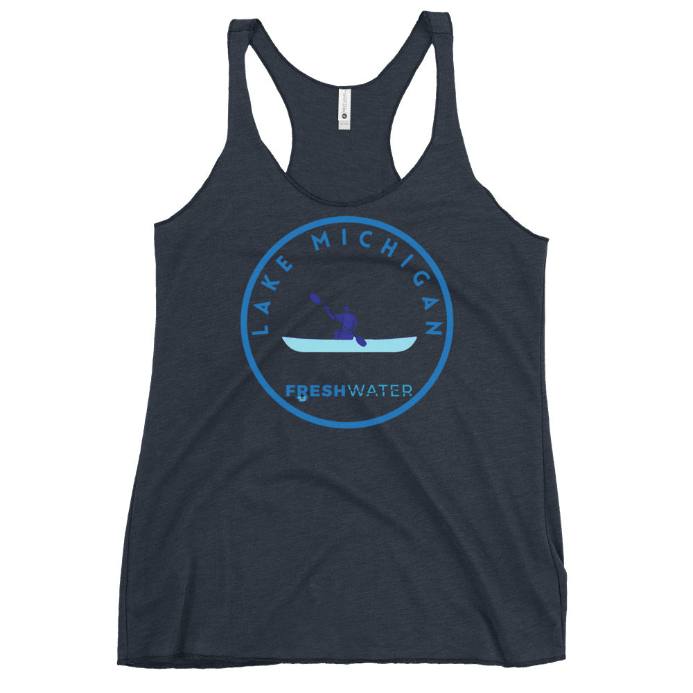 Lake Michigan Freshwater Kayak Women's Racerback Tank