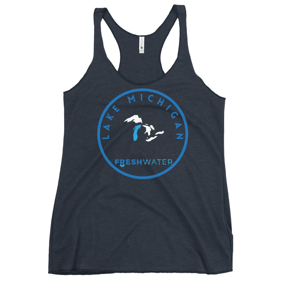 Lake Michigan Freshwater Great Lakes Women's Racerback Tank