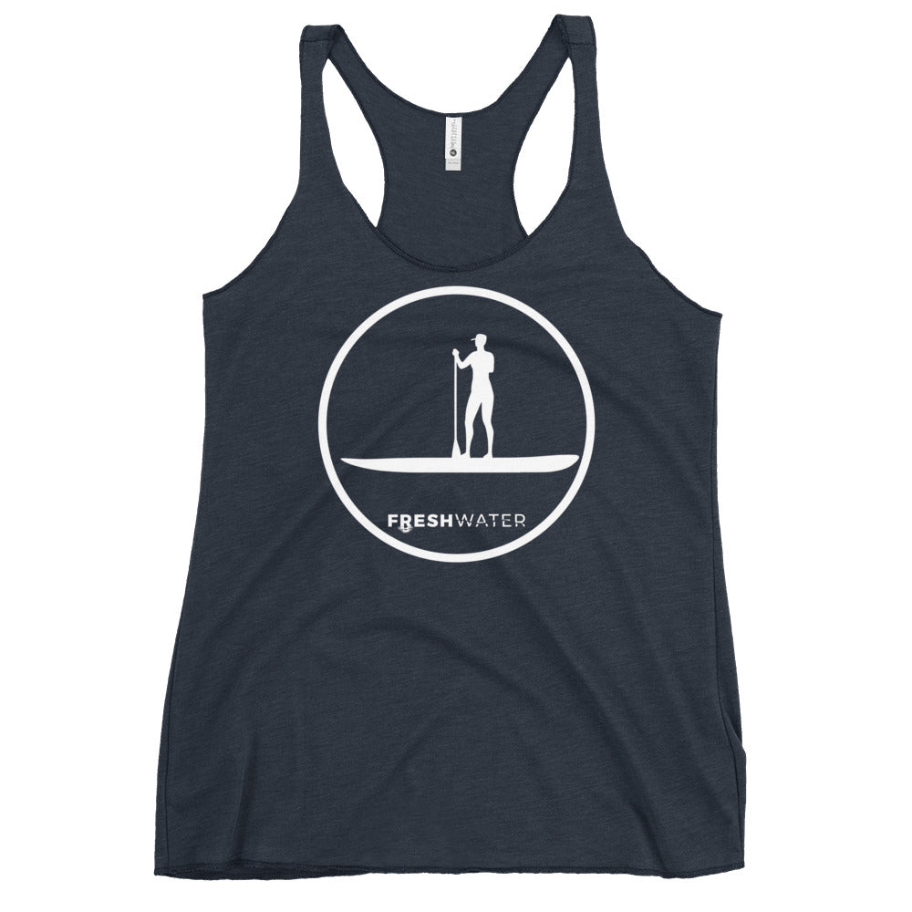 Freshwater Paddle BW Women's Racerback Tank
