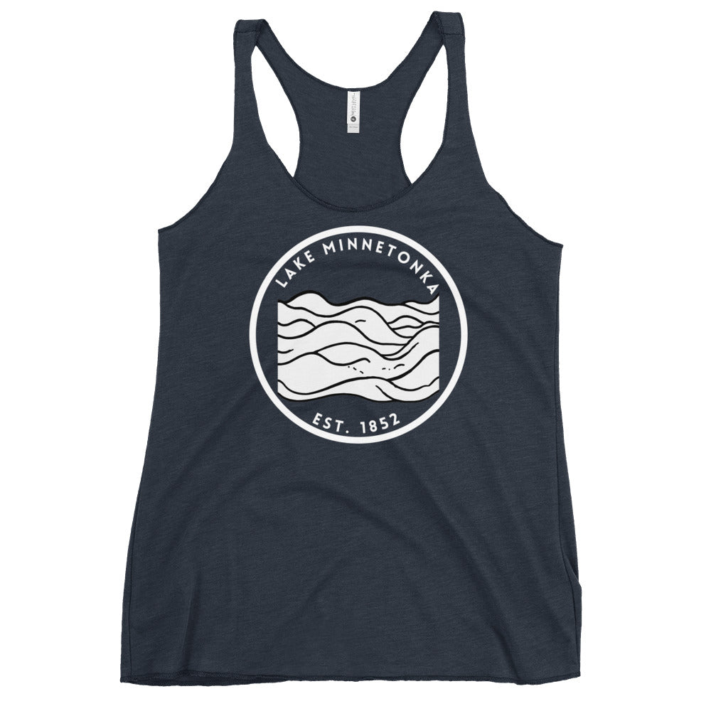 Lake Minnetonka Minneota Freshwater Waves BW Women's Racerback Tank