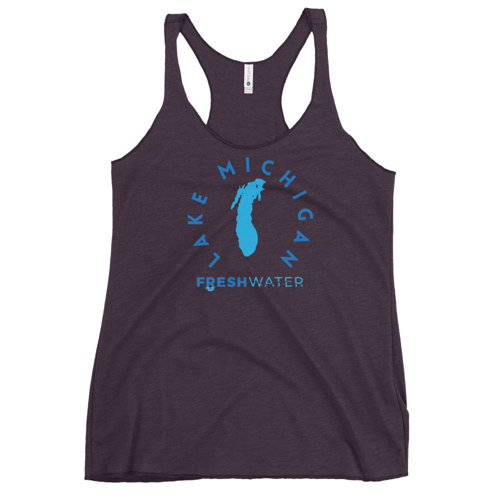 Lake Michigan Freshwater Blue Women's Racerback Tank