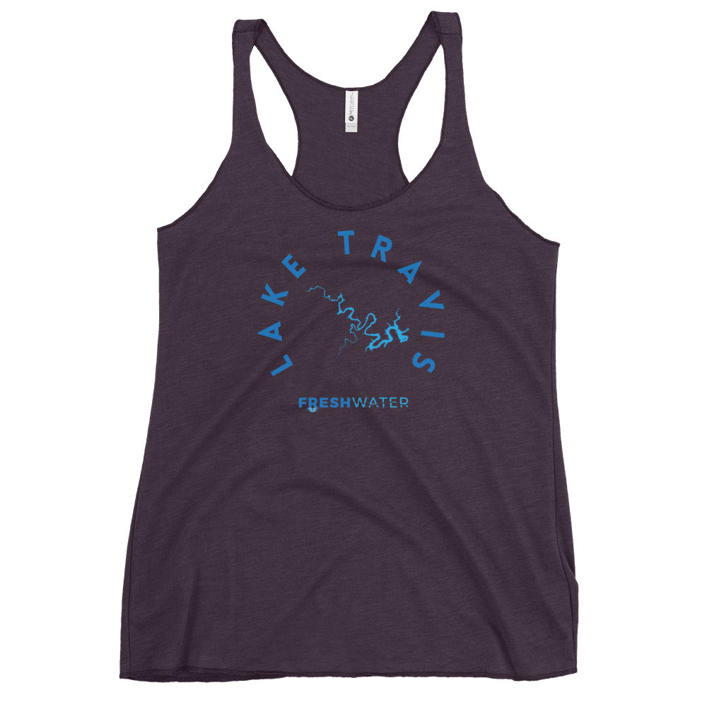 Lake Travis Texas Freshwater Blue Women's Racerback Tank