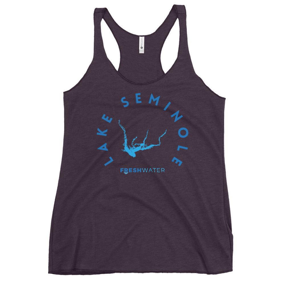 Lake Seminole Florida Freshwater Blue Women's Racerback Tank