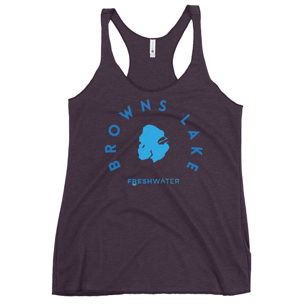 Browns Lake Wisconsin Freshwater B Women's Racerback Tank