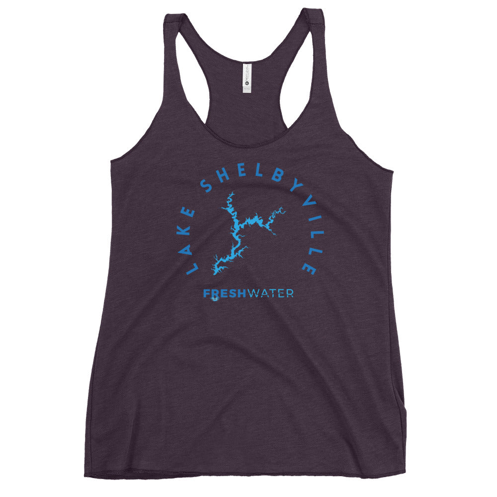 Lake Shelbyville Illinois Freshwater Blue Women's Racerback Tank