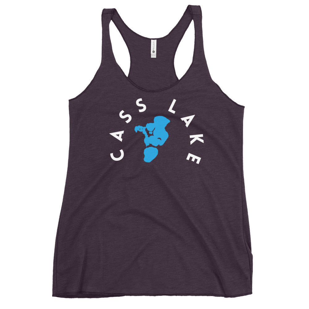 Cass Lake Minnesota Freshwater WB Women's Racerback Tank