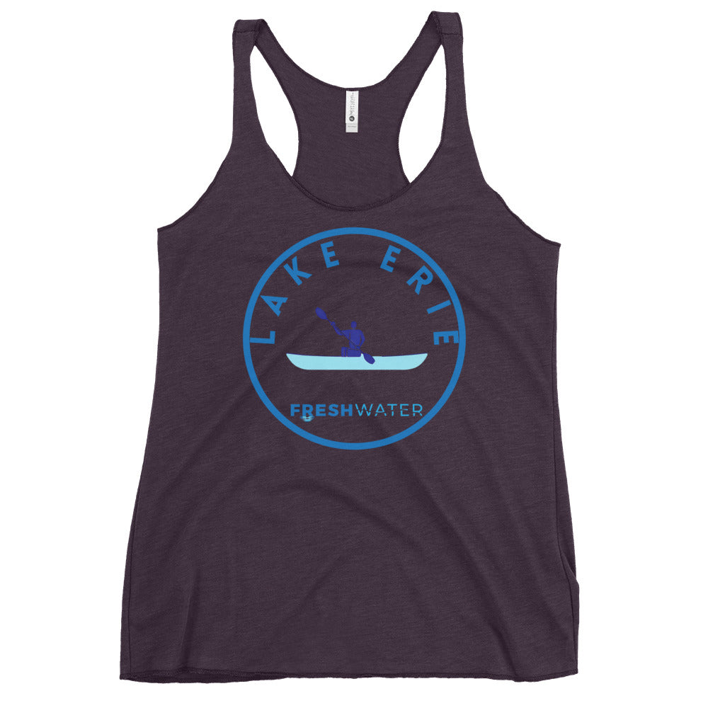Lake Erie Great Lakes Freshwater Kayak Women's Racerback Tank