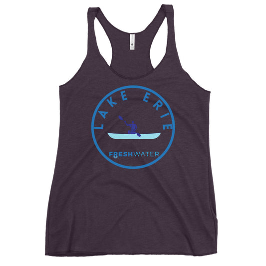 Lake Erie Great Lakes Freshwater Kayak Women's Racerback Tank