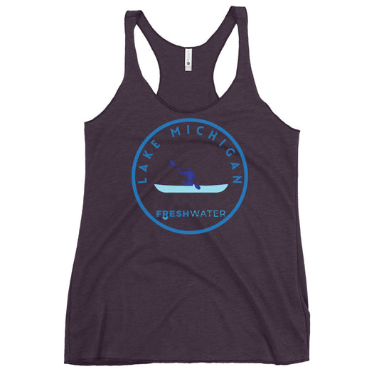 Lake Michigan Freshwater Kayak Women's Racerback Tank