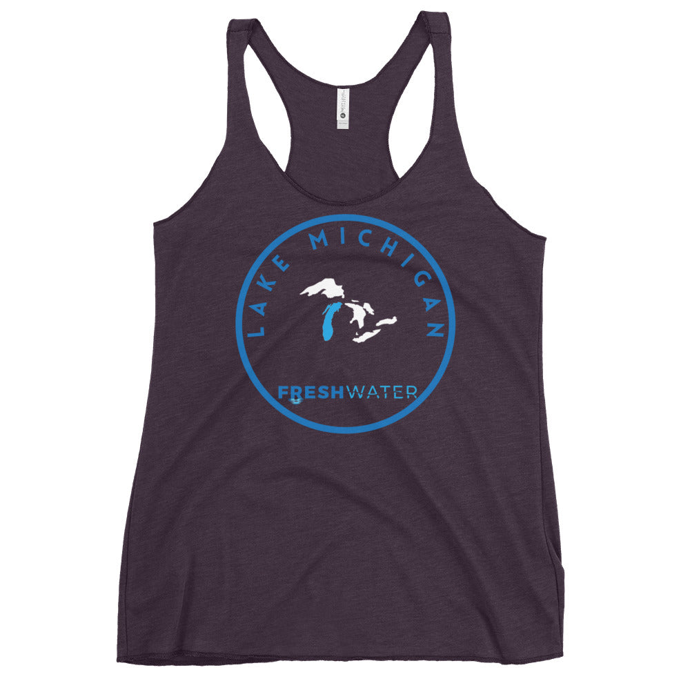 Lake Michigan Freshwater Great Lakes Women's Racerback Tank