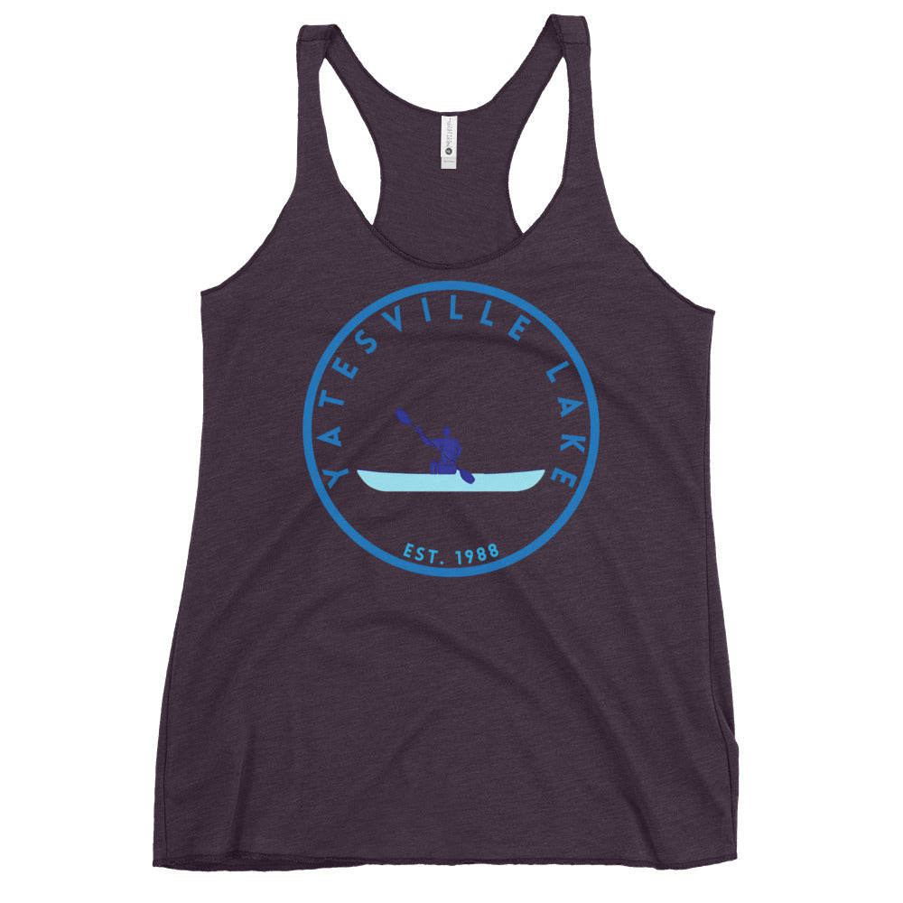 Lake Geneva Wisconsin Freshwater Kayak Women's Racerback Tank