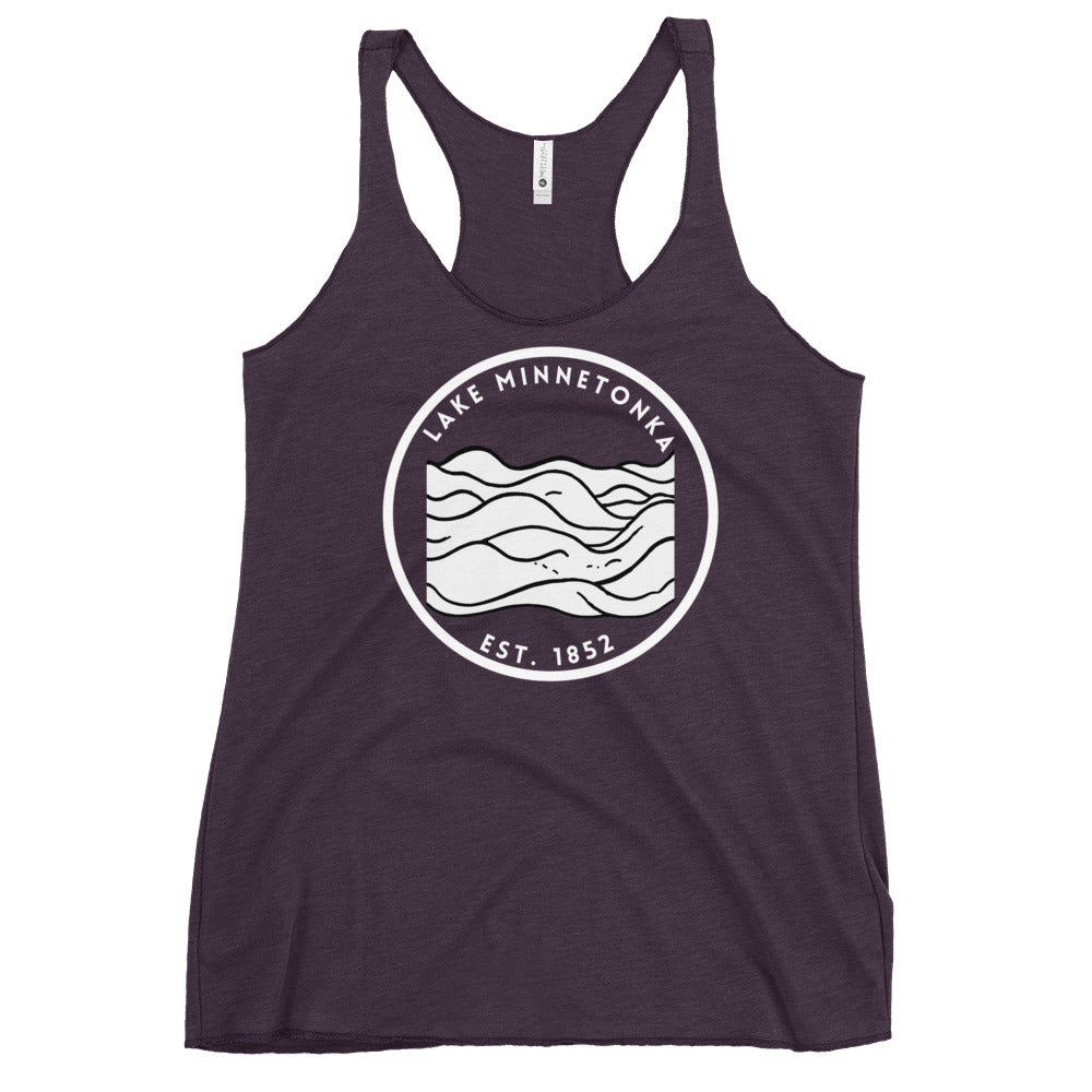 Lake Minnetonka Minneota Freshwater Waves BW Women's Racerback Tank