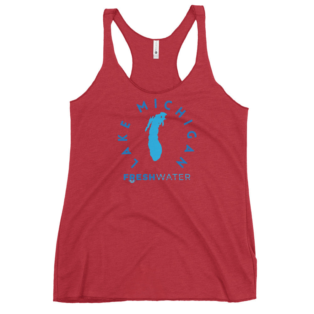 Lake Michigan Freshwater Blue Women's Racerback Tank