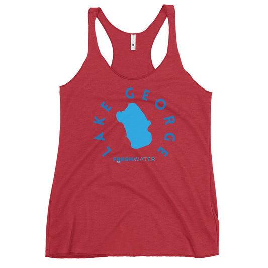Lake George Florida Freshwater Blue Women's Racerback Tank