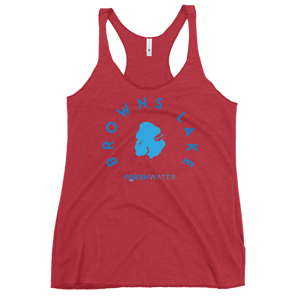 Browns Lake Wisconsin Freshwater B Women's Racerback Tank