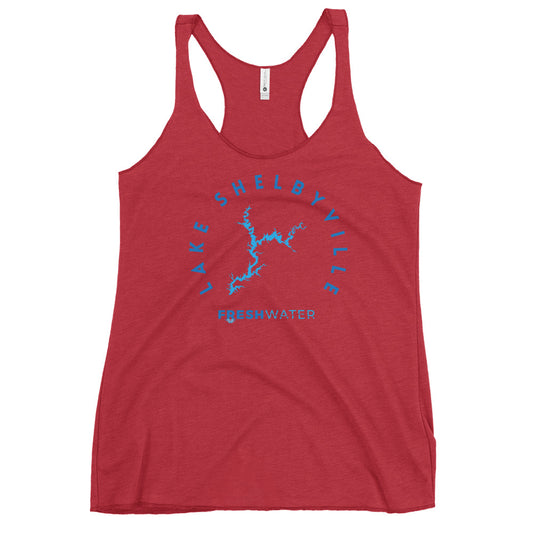 Lake Shelbyville Illinois Freshwater Blue Women's Racerback Tank