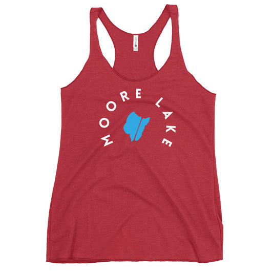 Moore Lake Minnesota Freshwater WB Women's Racerback Tank